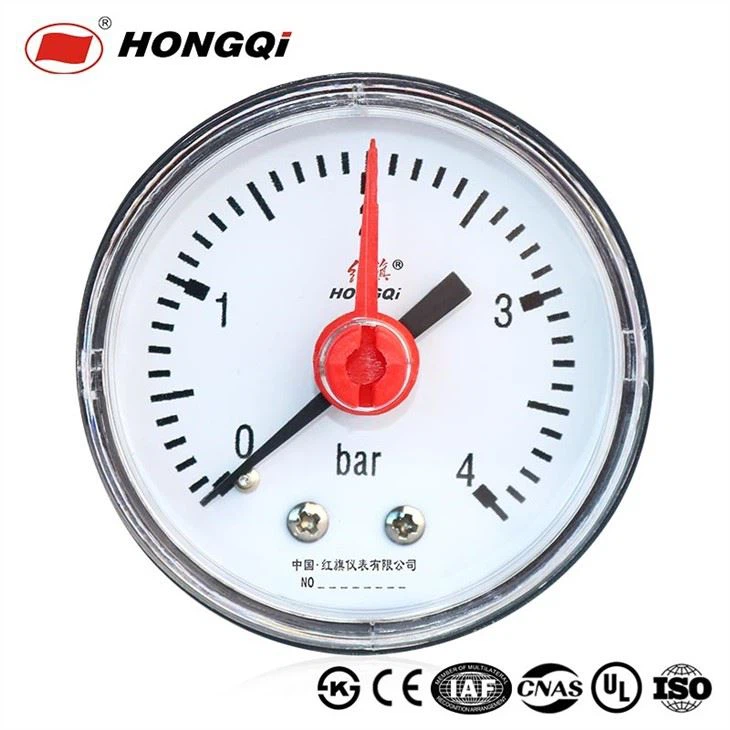 Zwart gelakt staal messing socket manometer
