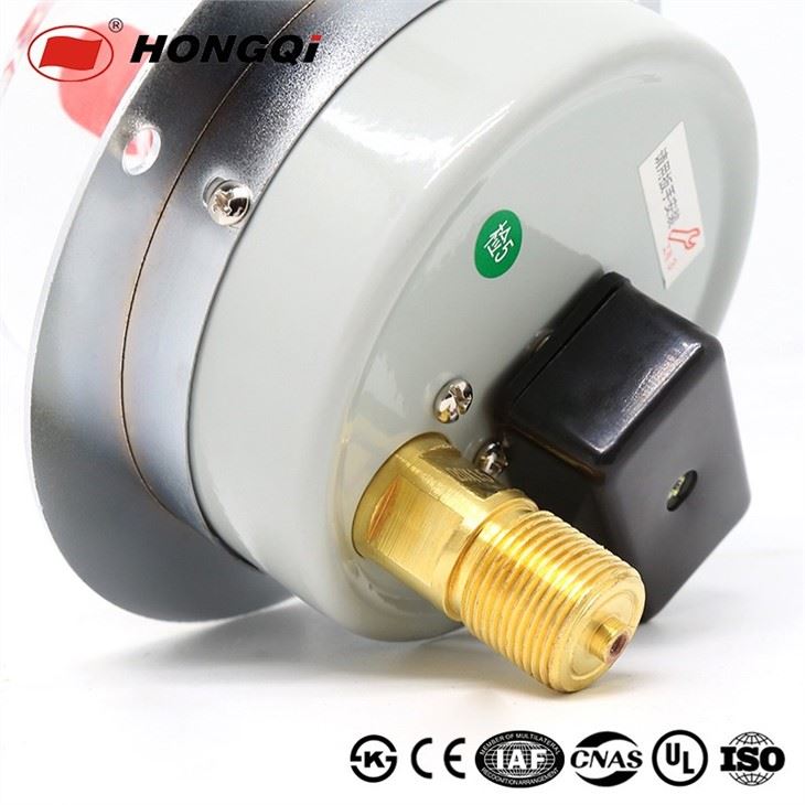 100mm Axial Magnetic Electric Contact Pressure Gauge With Flange