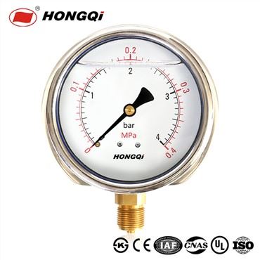 Glycerine / siliconenolie gevuld vacuüm manometer met flens